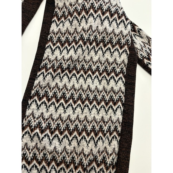 Free People Cozy Cabin Sweater Dress-Size M Metallic Chevron LS Low Back D35 - Picture 6 of 7